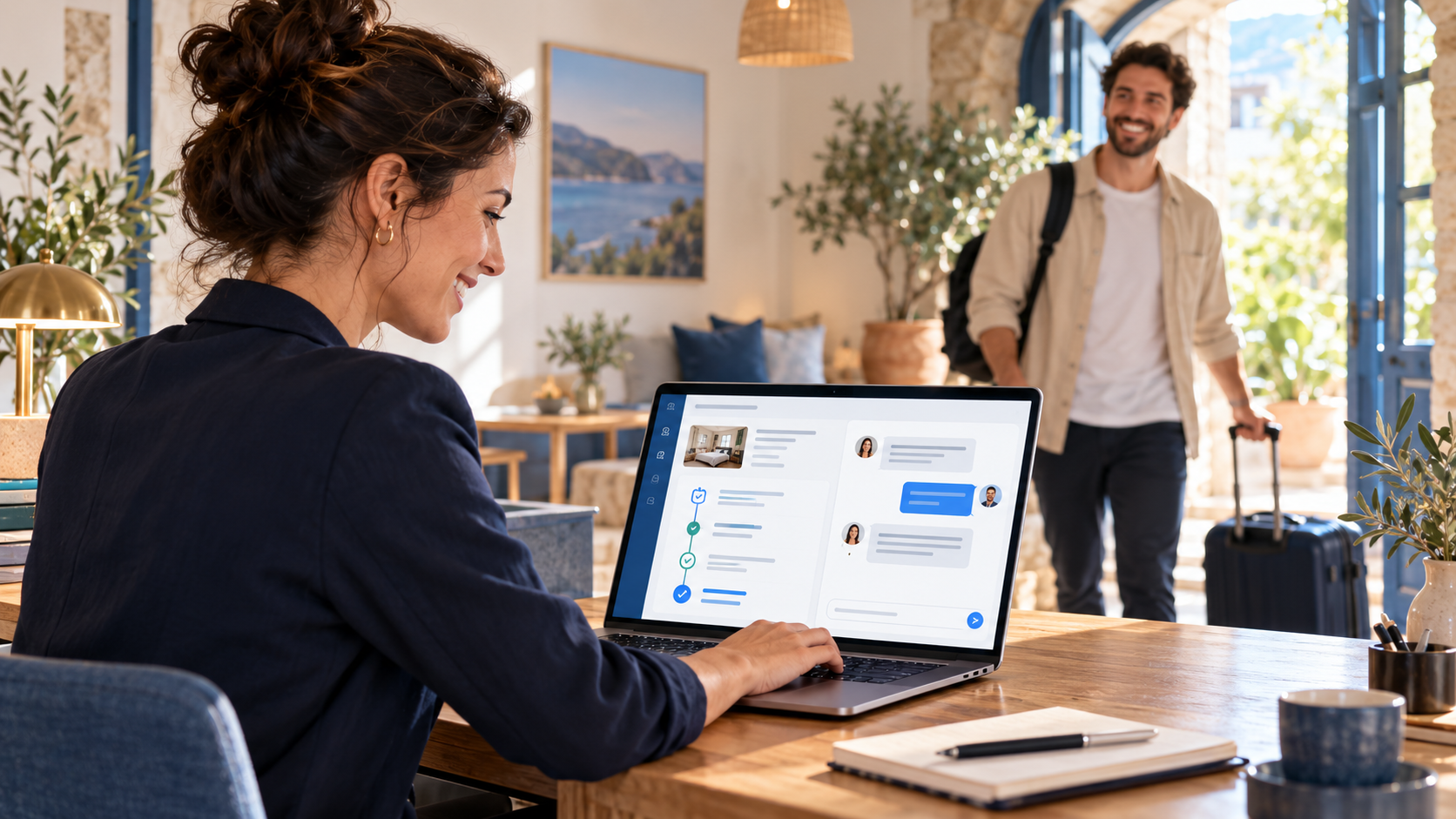 Менеджер відповідає гостю Booking.com або Airbnb з картки бронювання Aplus PMS